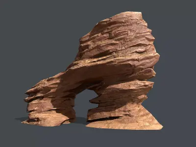 Red Rock Sandstone Pbr 7 Low-poly 3D model