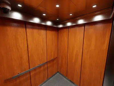 Real-time Elevator Cab Interior Low-poly 3D model