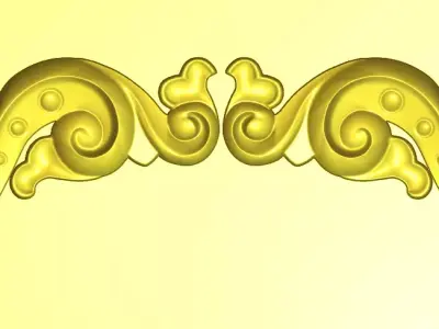 Carved corner decor 3D model 03 3D print model