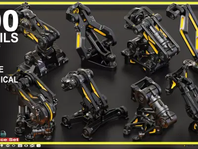 Sci-Fi Hard Surface KITBASH 490 DETAILS 3D model