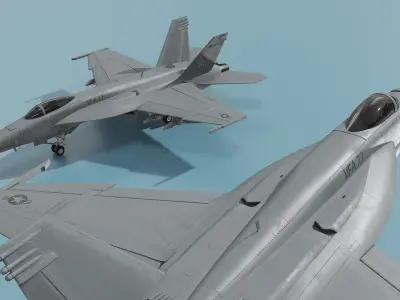  FA-18E Super Hornet Fighter Jet Rigged 