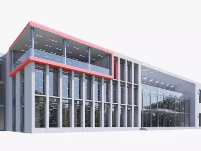 Building modern architecture Low-poly 3D model