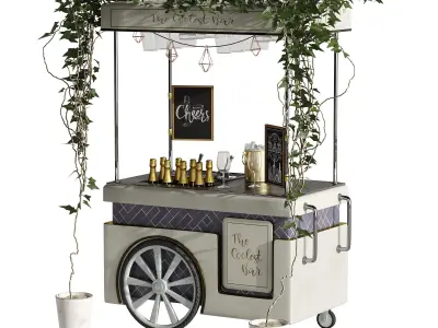 mini champagne cart 3D model