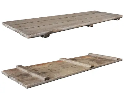 Wooden bridge Low-poly 3D model