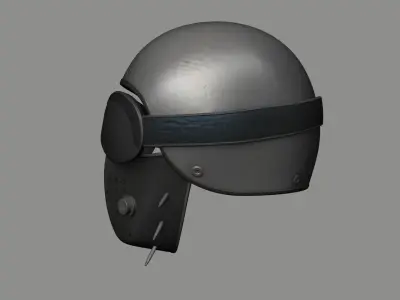 Steampunk Biker Helmet - SciFi Character Design Low-poly 3D model