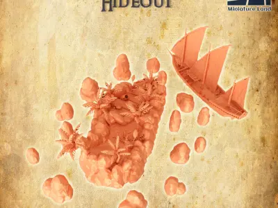 Pirate Hideout Tabletop Terrain 28 MM 3D print model