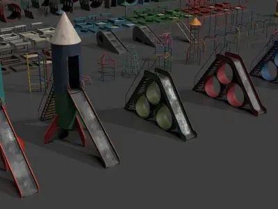 Playground Props Pack Low-poly 3D model