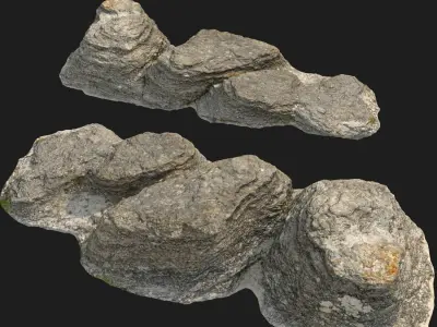Stones rocks eroded rauk collection 3D model