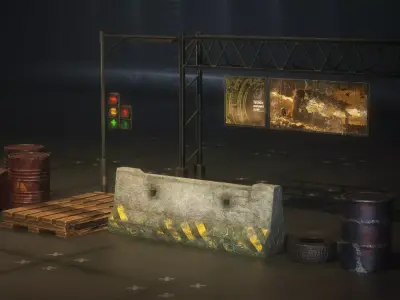 City street props Free low-poly 3D model