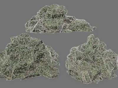 Rock Set Low-poly 3D model 14