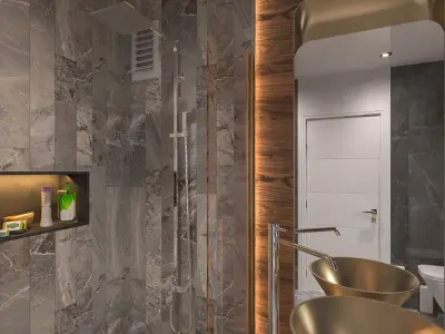 SHOWER SET  FULL SCENE 2 CORONA-VRAY Low-poly 3D model