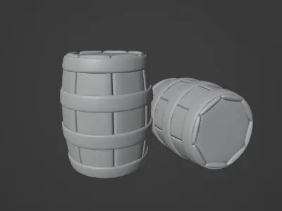 Cartoon Barrel Prop Low-poly 3D model