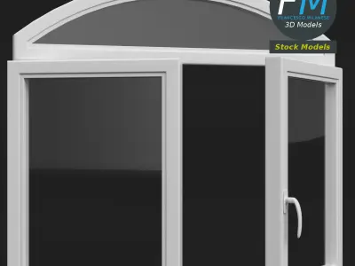 Round top window 3D model