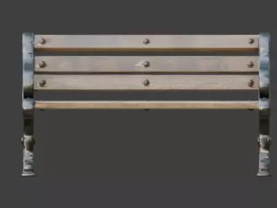 Urban Street Bench 3D Model Low-poly 3D model buy