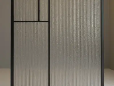 Glass partition door 81 Low-poly 3D model