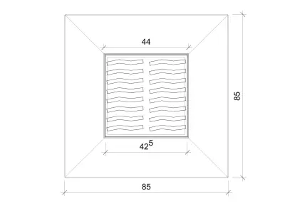 Square Storm Drain With Concrete Frame Street Drainage Grate Urb 3D model