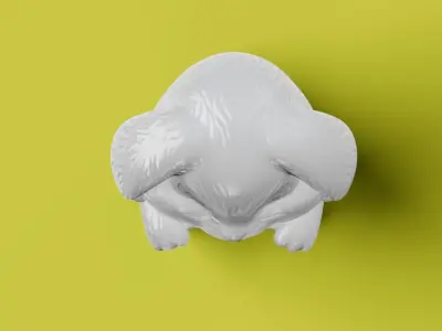 Bunny sitting Low-poly 3D model
