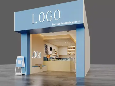 Modern Gelato Kiosk 3D model