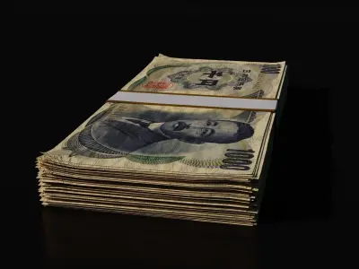 Money Stack - 1000 Yen - Coins -High Quality 3D model 3D model