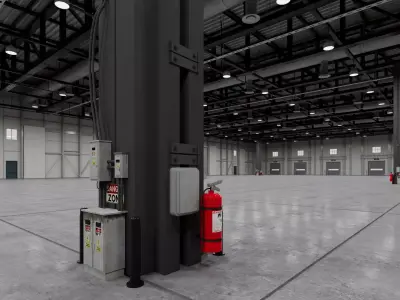 Warehouse interior and exterior 6 3D model