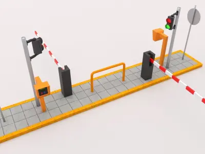 Parking Barrier 3D model