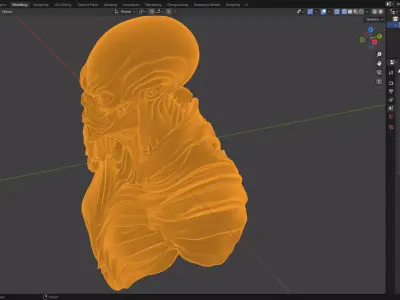 Alien Warrior Bust 3D Print Model 3D print model