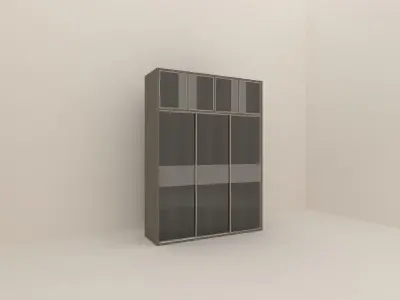 Wardorbe 2 wardrobe with glass doors Free 3D model