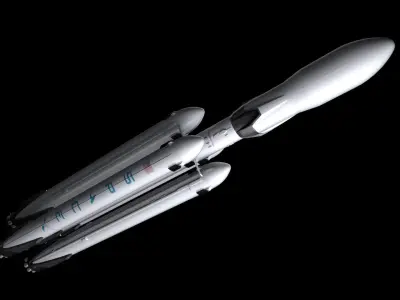 Falcon Super Heavy  Fully Reusable rocket 3D model