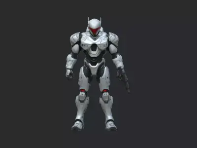 Futuristic Sci-Fi Robot Soldier 3D model