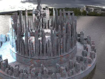 Alien Space council structures 3D model