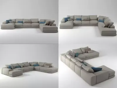 Hills sofa 3 3D model
