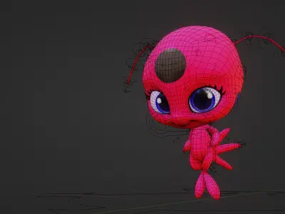 Tikki - Kwami from miraculous ladybug A rigged character for Blender