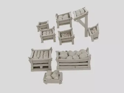 Fantasy Market Fruit Stall for 3D print 3D model