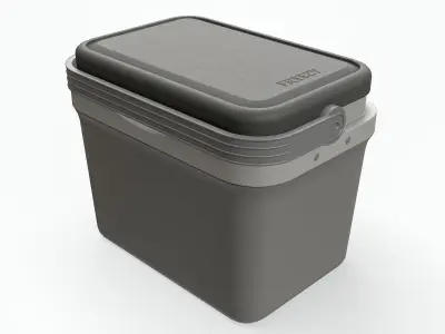 Plastic Cooler Gray Clean Low-poly 3D model