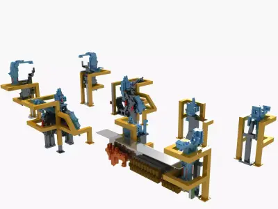 Industrial Equipment 41- Vehicle Floor Welding Fixture 3D model