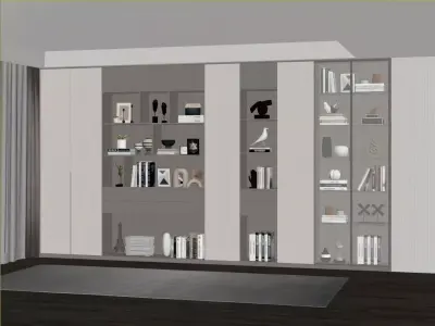 Modern Light Luxury Bookcase 3D model