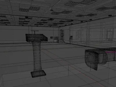 Sci-Fi Interior SCENE futuristic INTERIOR 3D OFFICE 3D model