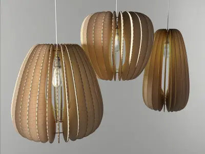 Wood pedant light 3D model
