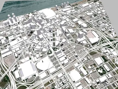 Citycape Detroit United States 3D model
