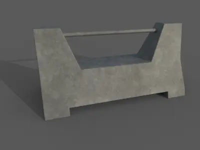 Concrete Barrier Type 10 Low-poly 3D model