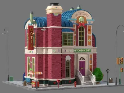 Cartoon House 09 3D model