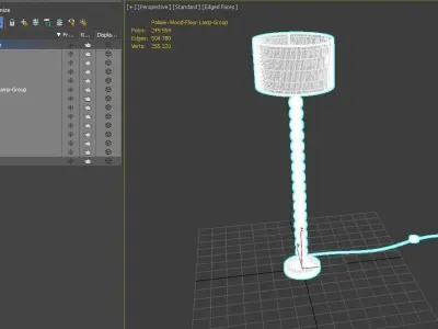 Palmer Wood Floor Lamp 3D model