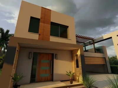 Design of modern family house 3D model
