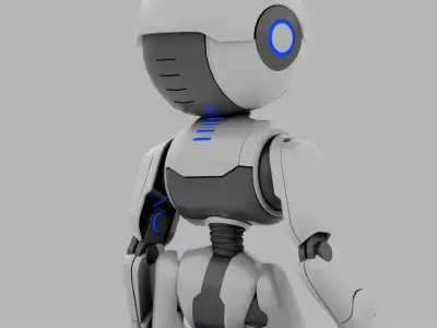 Droid  rigged - animated character 3D model