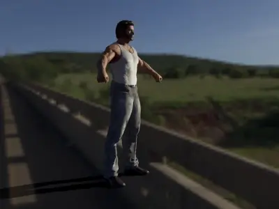 Hugh Jackman NOT RIGGED Low-poly 3D model