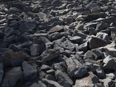 Fragments of concrete 3D model