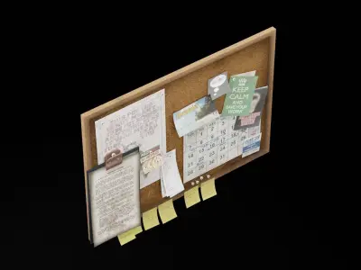 Notice Board Low-poly 3D model