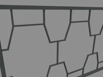 Fence 02 Low-poly 3D model