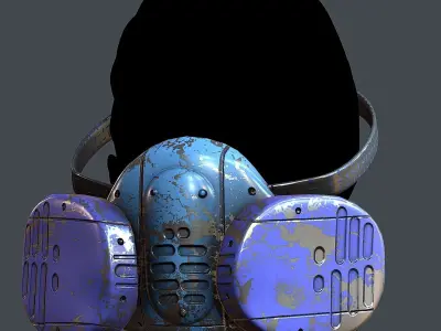 Gas mask helmet 3d model scifi Low-poly  Low-poly 3D model 488