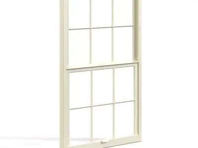 Hurricane Proof Pvc Single Glazed Vertical  Glass Window PBR 3D model